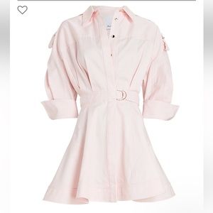 ACLER Vienna Cotton Mini Dress in Pink with Gold Hardware